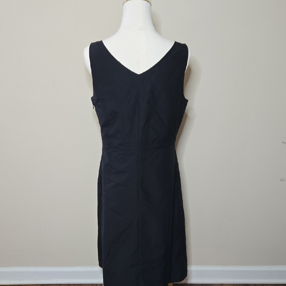 Lands' End Navy Cotton Silk Sleeveless Dress Size 6 Quiet Luxury Preppy Coastal - Picture 5 of 11